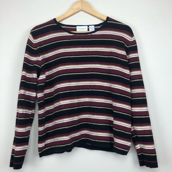 VTG Liz Sport Cotton Striped Sweater (M) - Picture 9 of 9